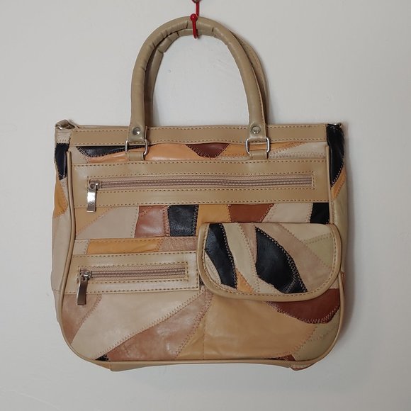 Retro 80’s Vintage Leather Patchwork Purse